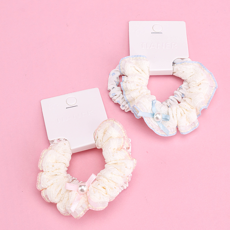 Basket Pack Pearl Bow Small Intestinal Hair Elastic