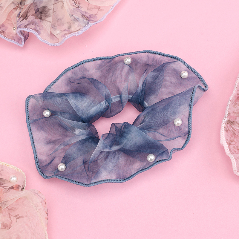 Gauze Bead Nylon Polyester Hair Scrunchie 4012102027