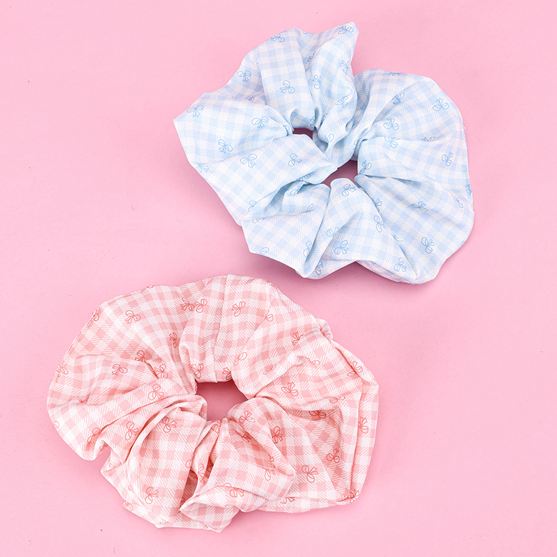 Bow Check Large Polyester Hair Scrunchie 4012102047