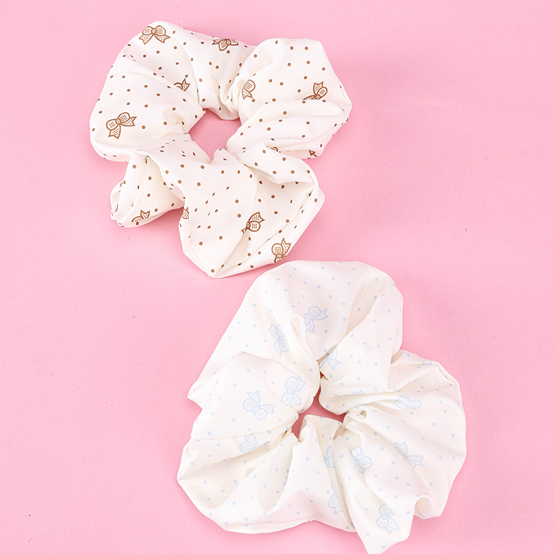 Polka Dot Bow Polyester Hair Scrunchie 4012102049