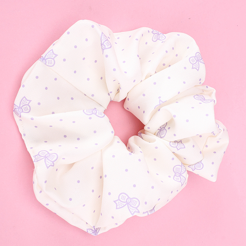 Polka Dot Bow Polyester Hair Scrunchie 4012102049