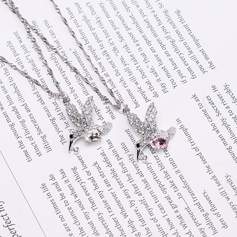 Rhinestone Flying Bird Necklace