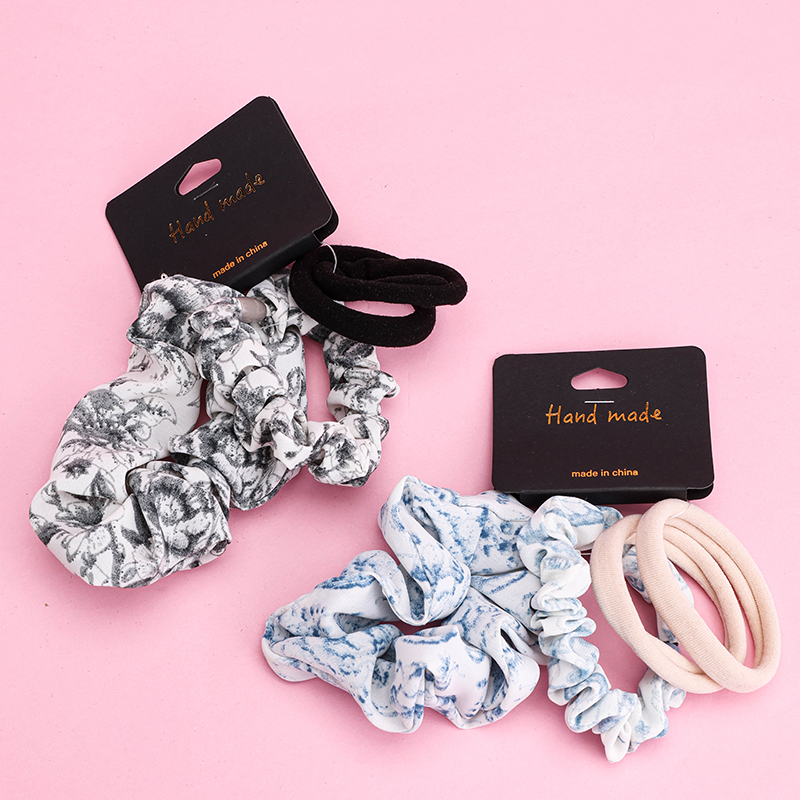 Ink Printed Scrunchie Set