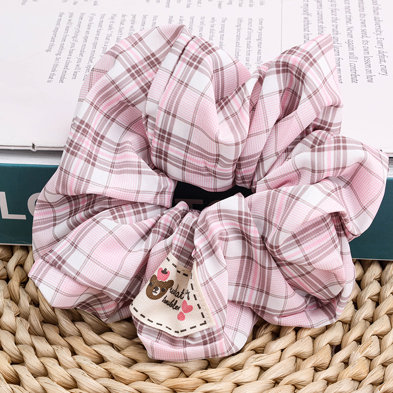 Colour Labeling Check Large Bowel Ring Polyester Hair Scrunchie 4012102051
