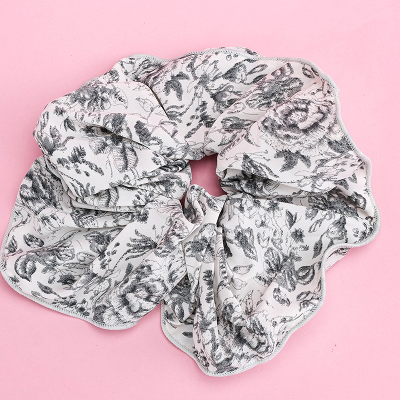 Simple French-Style Edges Large Bowel Ring Polyester Hair Scrunchie 4012102053