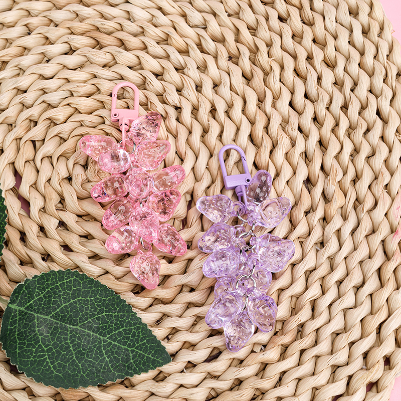 Crystal Strawberry Bag Charm 2 Pcs
