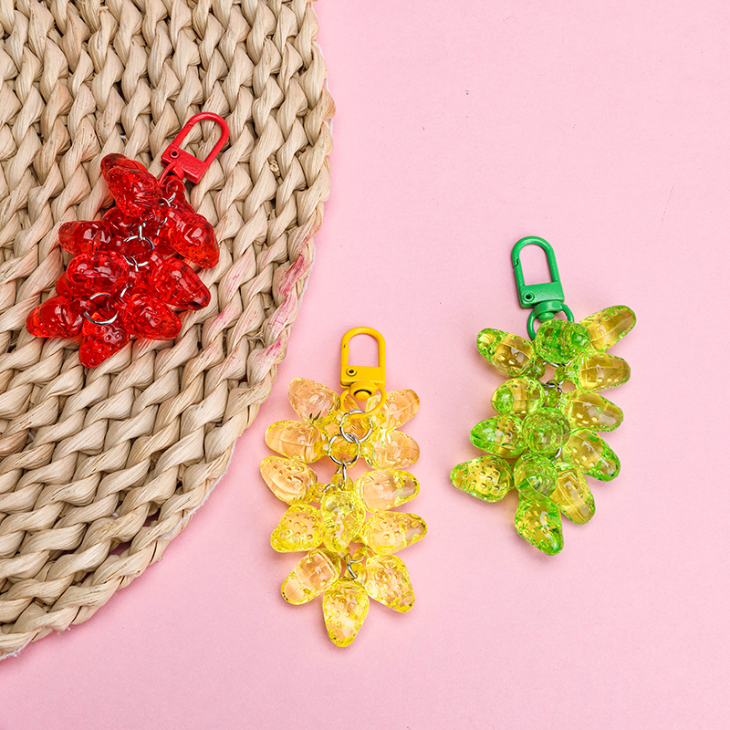 Crystal Strawberry Bag Charm 2 Pcs