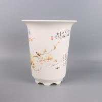 HC679白色印花花盆 2