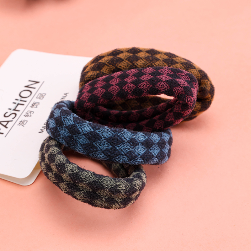 Four Deep Color Elevator Rubber Hair Bands Nylon