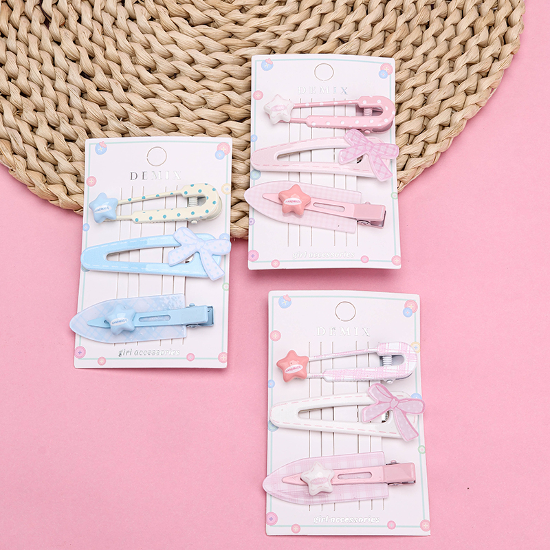 Alloy Three Bow Star Duckbill Hair Clip 4010402885