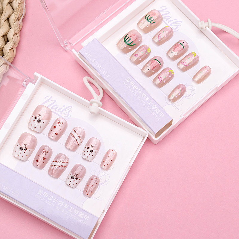 ZJ1019 Cat Eye Print Short False Nails Plastic 4031400121