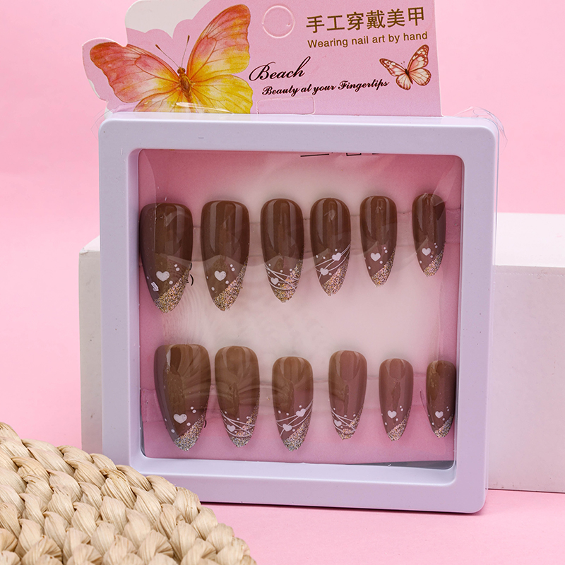 Cat Eye Printed False Nails
