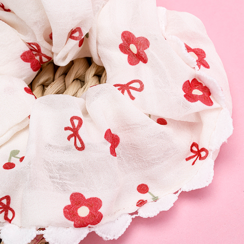 Bow Print Lace Scrunchie 4012102054