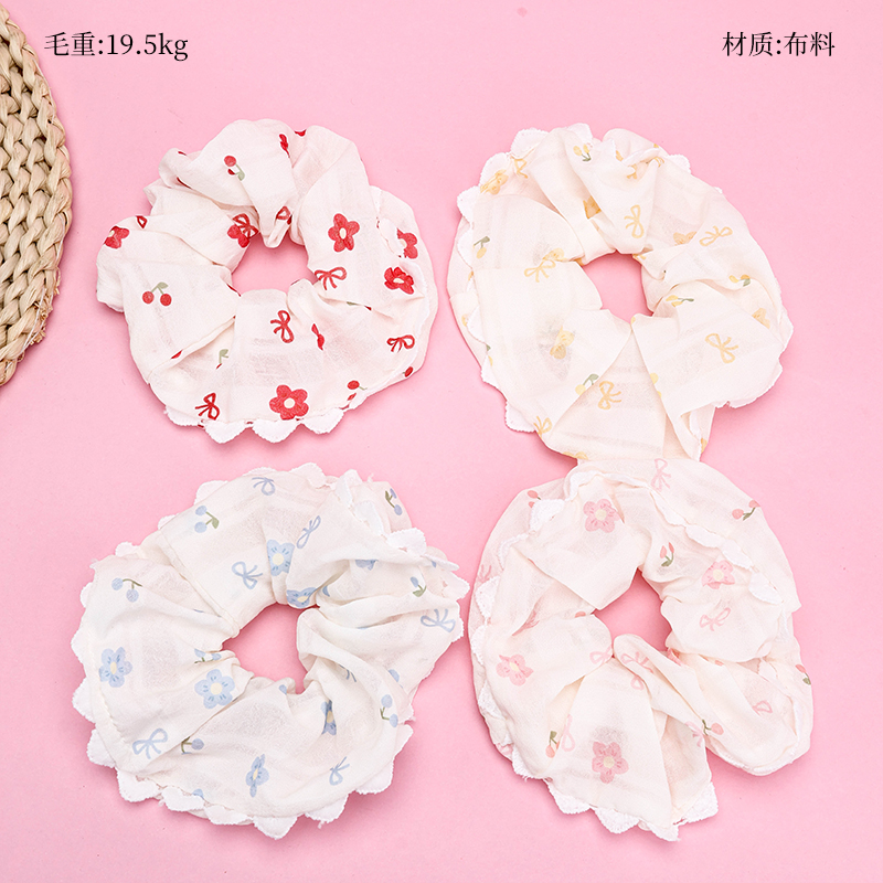 Bow Print Lace Scrunchie 4012102054