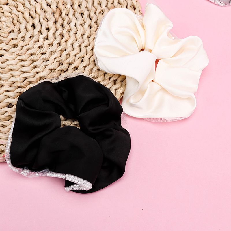 French Satin Pearl-Edged Scrunchie 4012102055