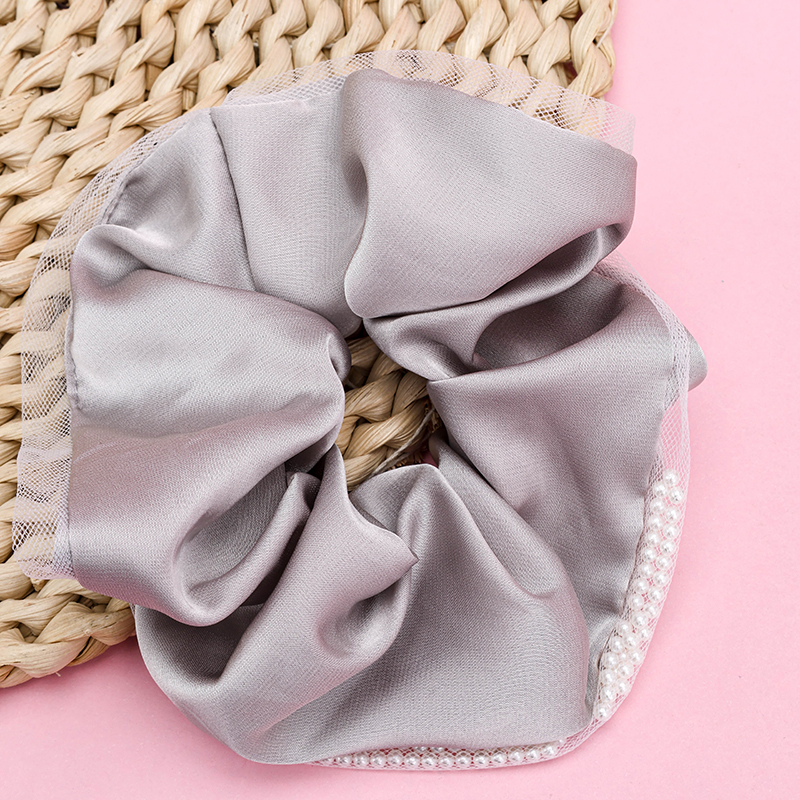 French Satin Pearl-Edged Scrunchie 4012102055