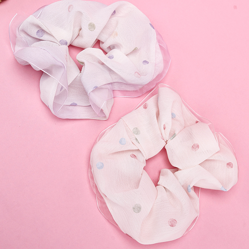 Colorful Wave Dot Lace Scrunchie 4012102056