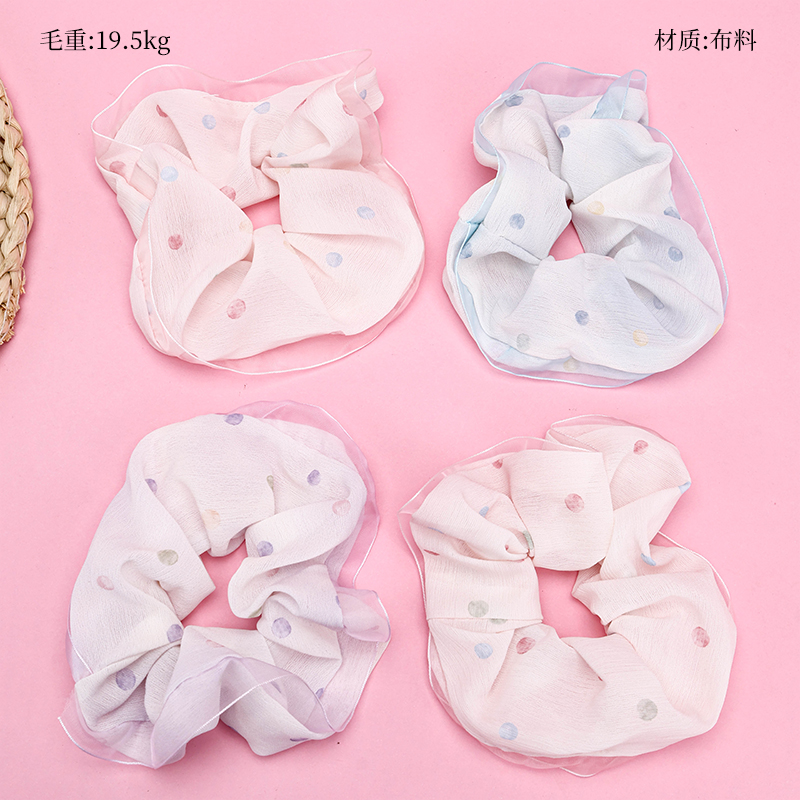 Colorful Wave Dot Lace Scrunchie 4012102056