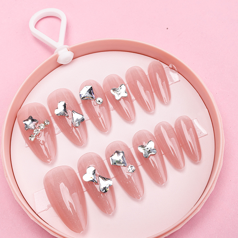 Zircon Cat Eye False Nails