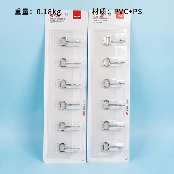 6-Row Stainless Steel Adhesive Hook