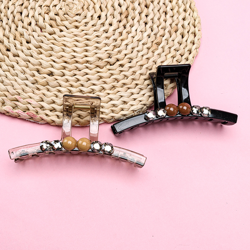 13 cm GPPS Zircon Coffee Bean Large Hair Claw Clip 4011801324