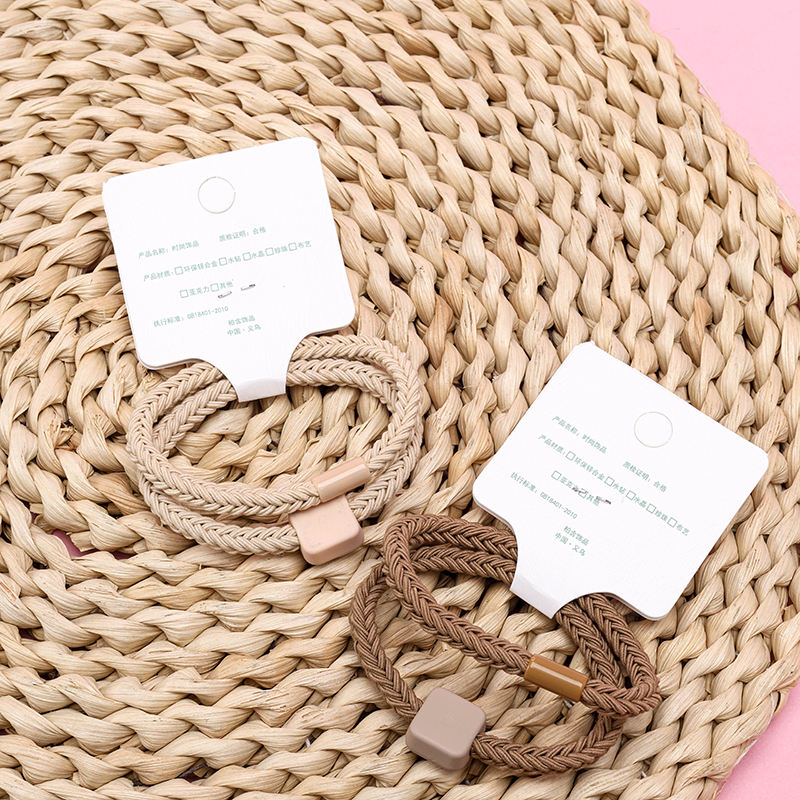 Two Creamy Fishtail Braid Hair Bands Nylon