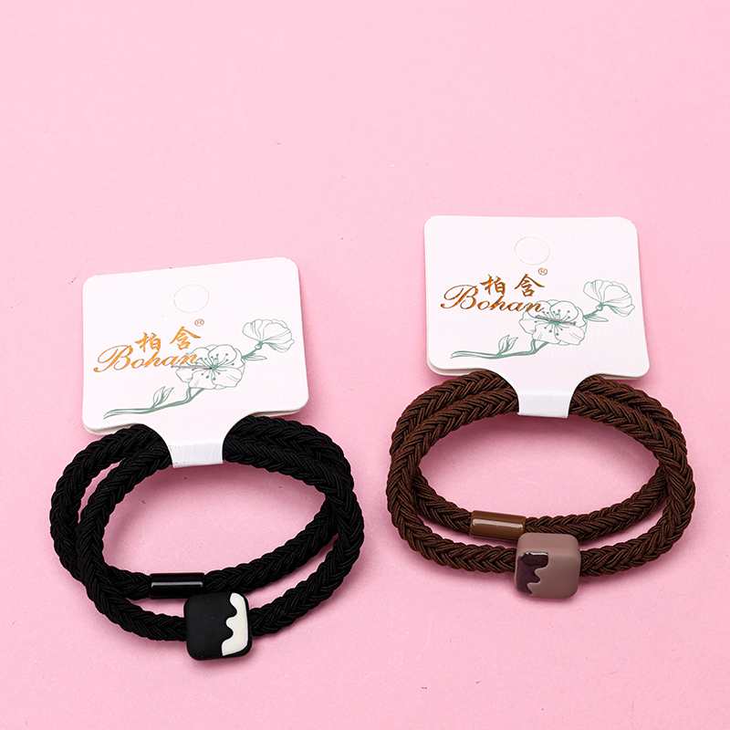 Two Creamy Fishtail Braid Hair Bands Nylon
