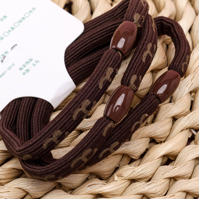 Three Curry Printed Flat Hair Bands Nylon