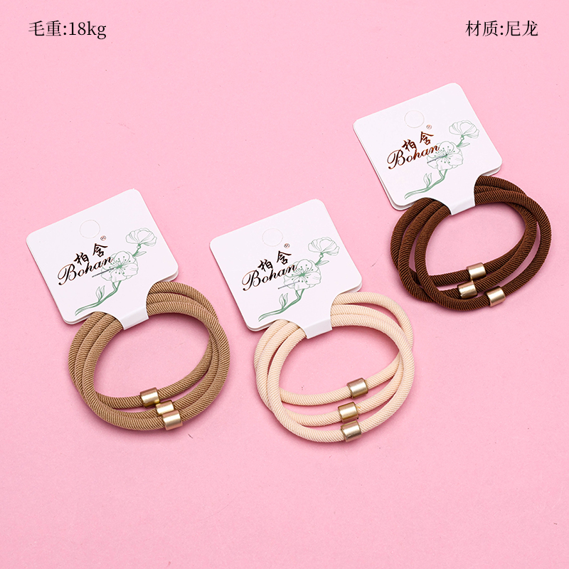 Boxed Three Gold Tube Curry Twill Hair Band
