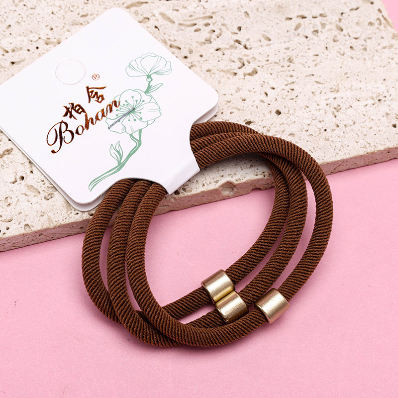 Boxed Three Gold Tube Curry Twill Hair Band