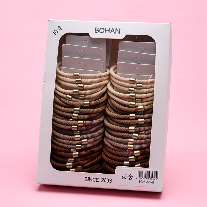 Boxed Three Gold Tube Curry Twill Hair Band