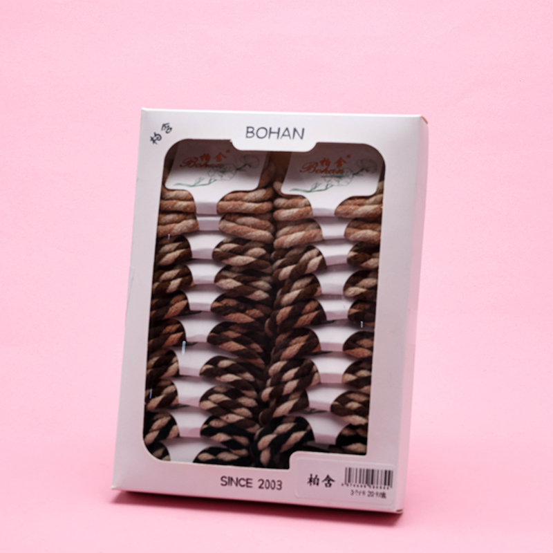 Boxed Three Two-Color Velvet Twisted Hair Bands Nylon