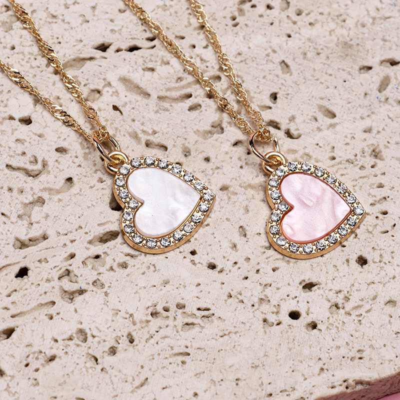 Colorful Rhinestone Heart Necklace