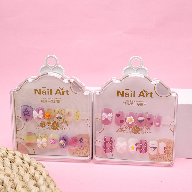Kids Rhinestone False Nails