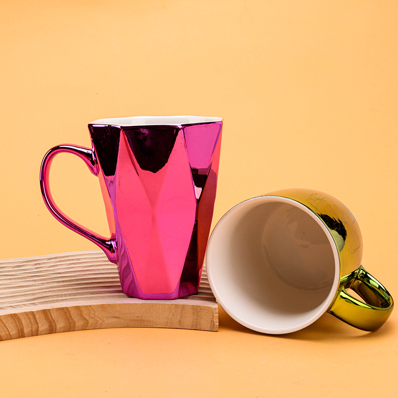 HXX-004 Plating Drum Type Ceramic Cup Pattern Random 1200200283