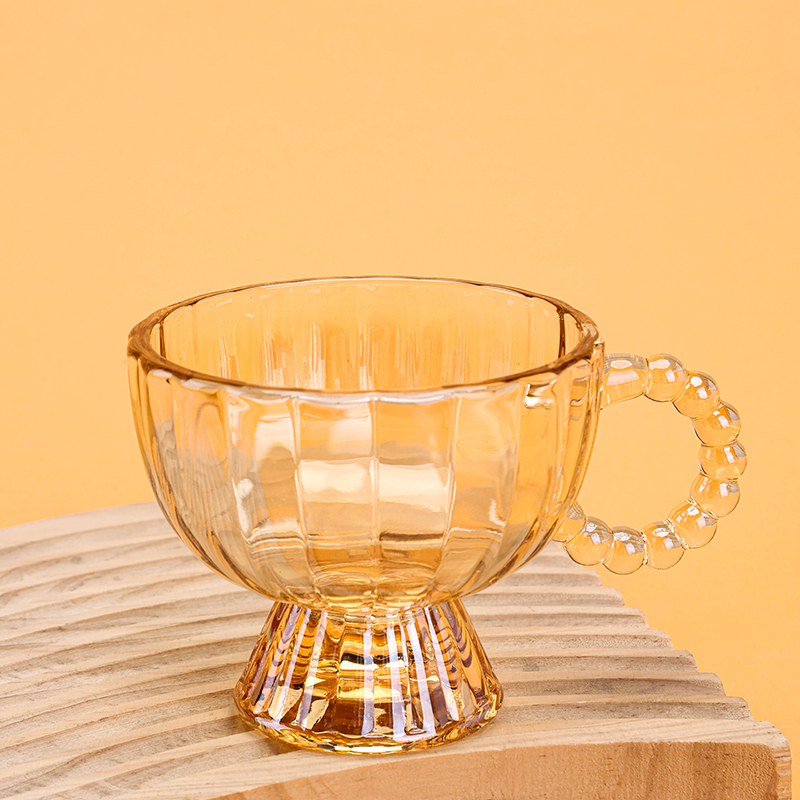Juxin Small Pearl Glass Handle Cup Amber Soot 1210100312