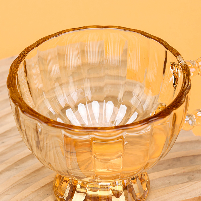 Juxin Small Pearl Glass Handle Cup Amber Soot 1210100312