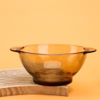 Juxin Binaural Glass Bowl Amber Soot