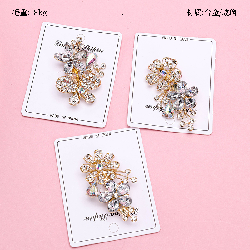 Flower Zircon Brooch Pin