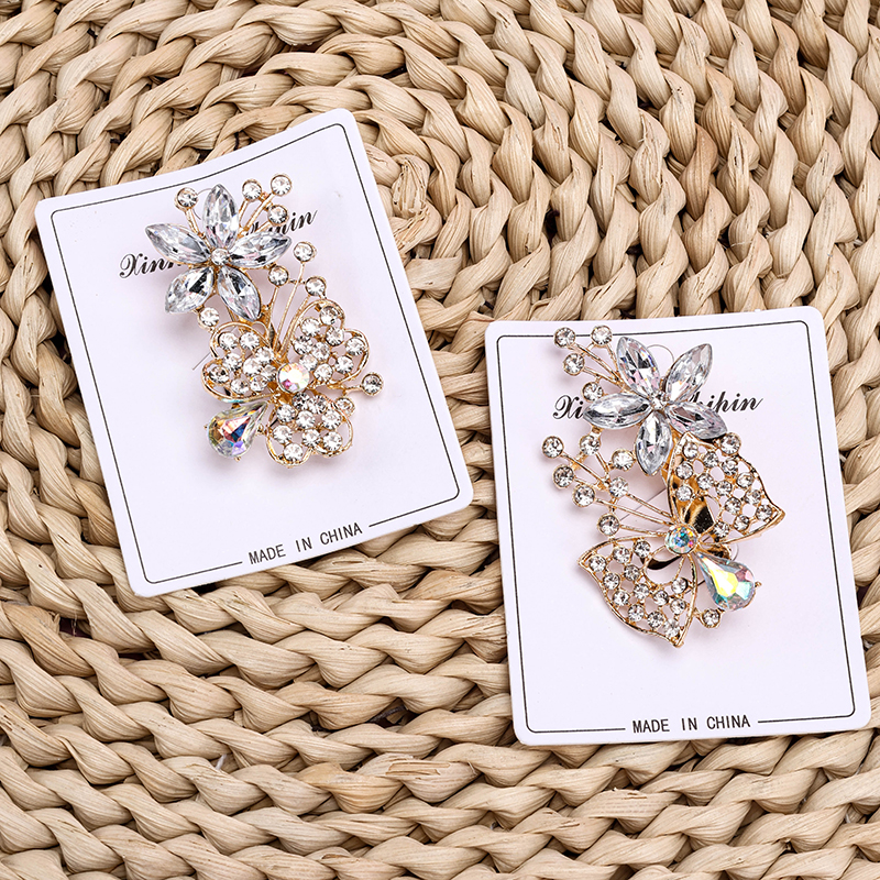 Flower Zircon Brooch Pin