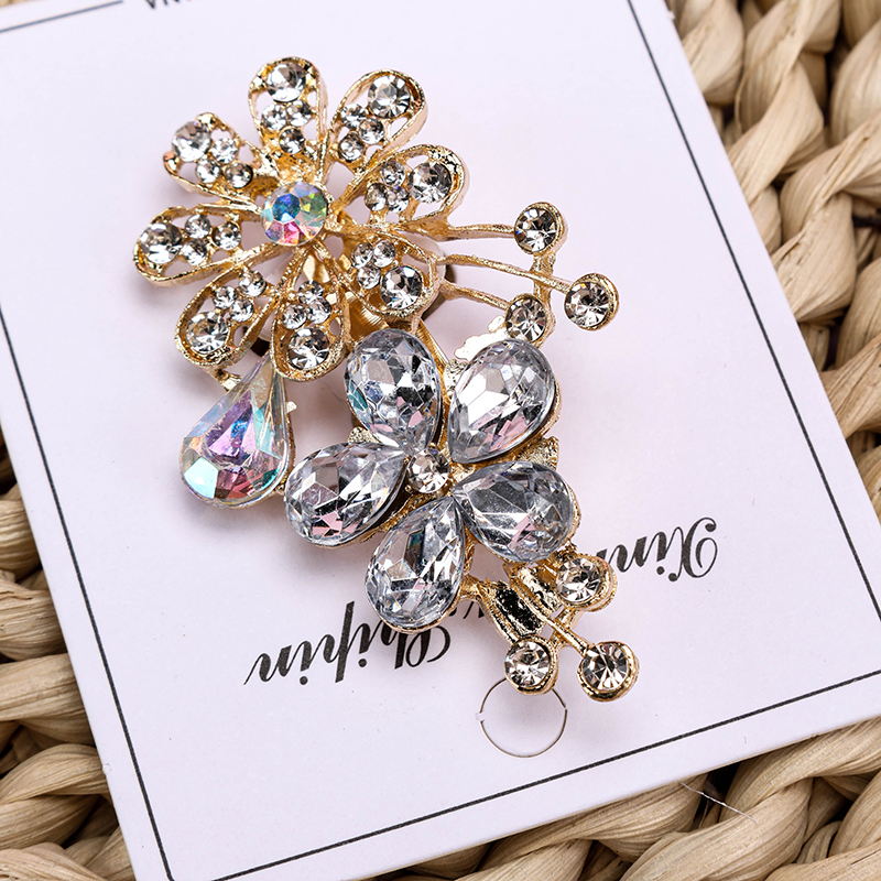 Flower Zircon Brooch Pin