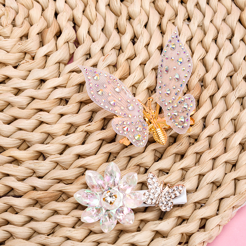Crystal Butterfly Duckbill Clip Set