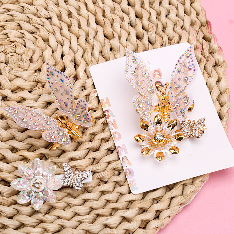 Crystal Butterfly Duckbill Clip Set