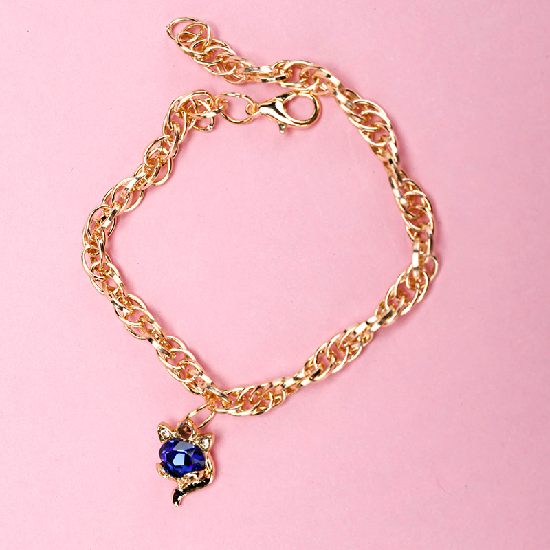 Colorful Crystal Fox Beaded Bracelet Alloy