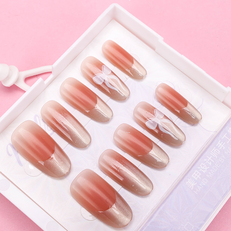 Cat Eye Print Long False Nails ZJ1019
