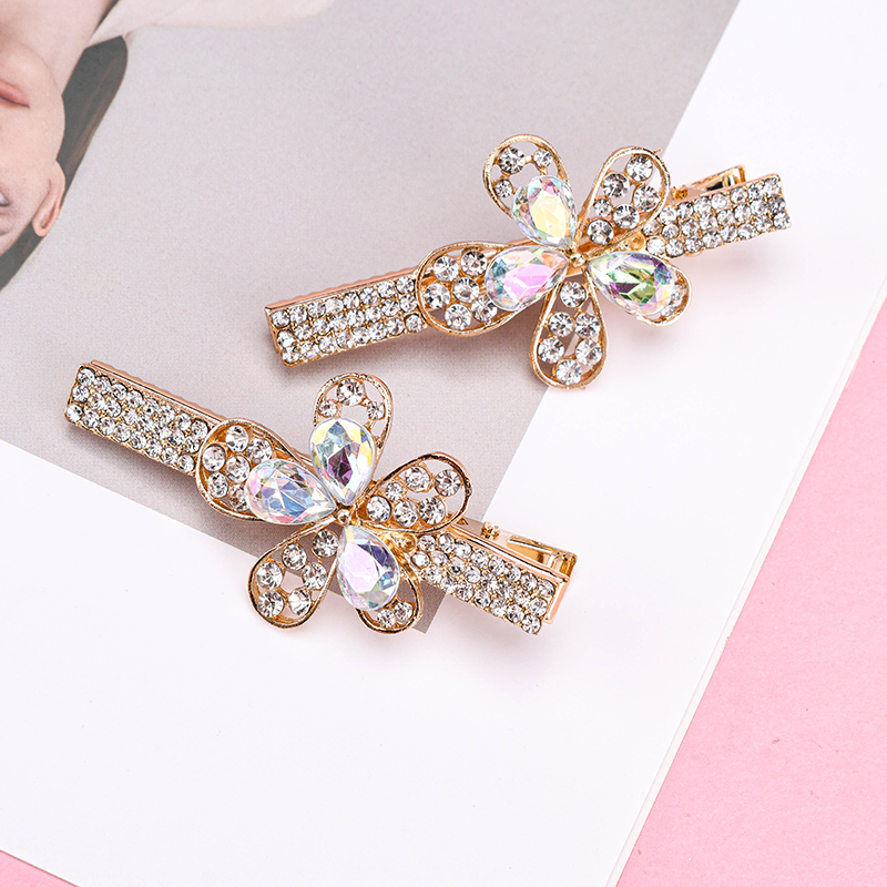 Alloy Zircon Flower Duckbill Hair Clip 4011200396