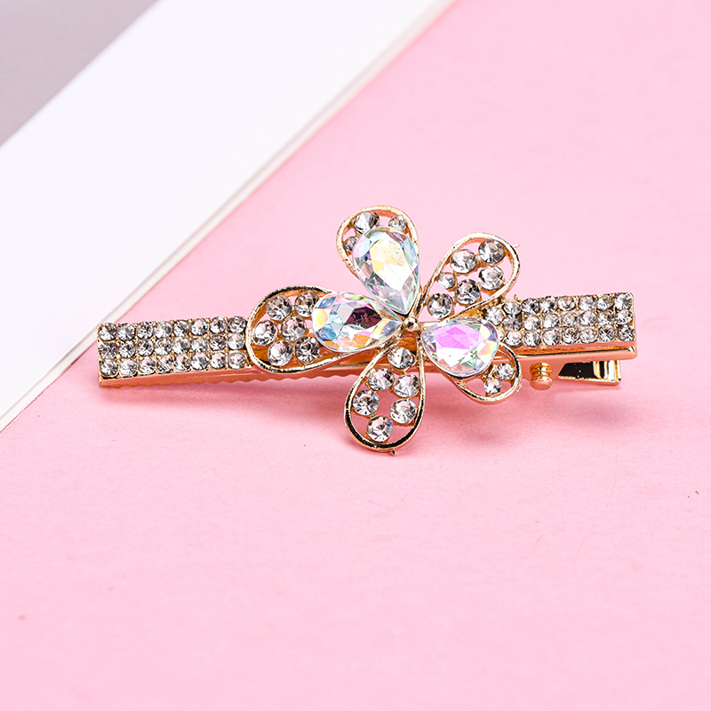 Alloy Zircon Flower Duckbill Hair Clip 4011200396