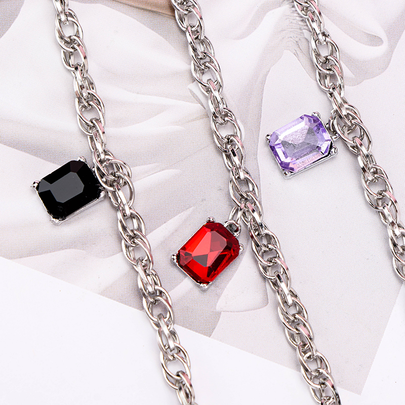 Colorful Square Crystal Beaded Bracelet Alloy