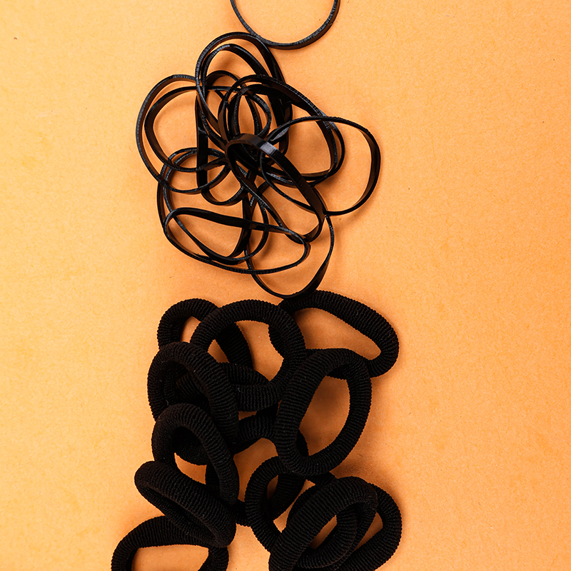 Sweetheart Princess Continuous Cotton Rubber Hair Band Black