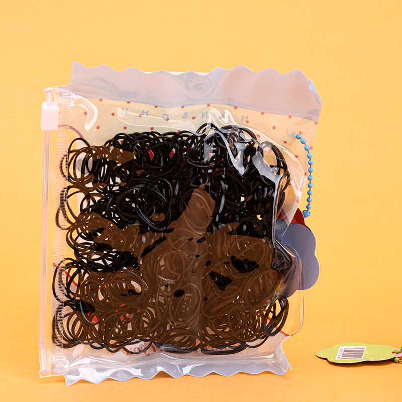 Candy Zipper Bag Children Pull Constant Hair Elastic Black